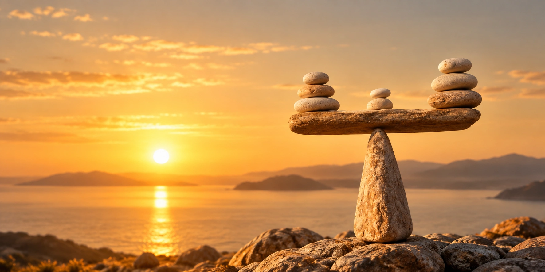 Quiet moment of balance away from the desk